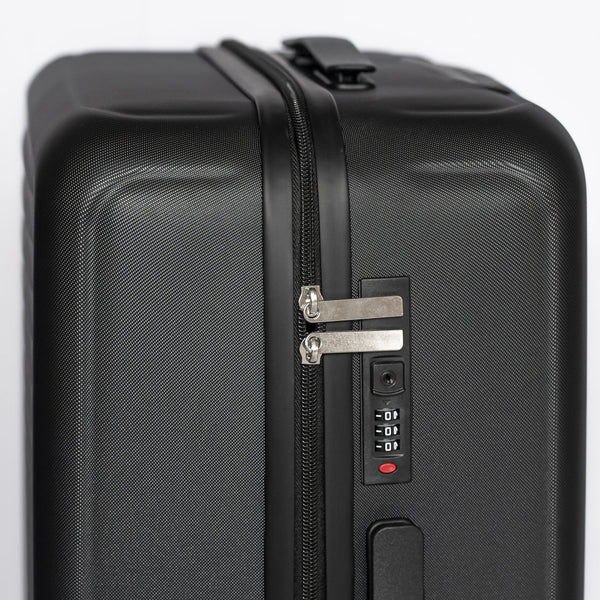 English Elm 2025 Hardshell Abs 3 Piece Luggage Set Matte Spinner Wheels Combo Lock Travel Acacia Wood,Antique Black W2710P417747