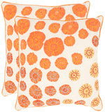 Safavieh Aubrey Pillow Orange/Taupe DEC501A-1818-SET2