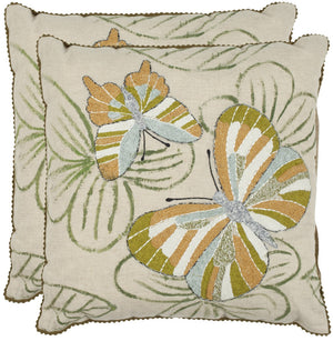 Safavieh Casandra Pillow Multi/Cream DEC502A-1818-SET2