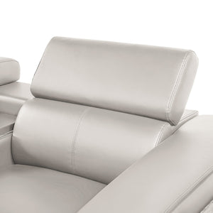 English Elm Nova Power Reclining Sectional with Bluetooth Audio Led Bar and Lift Top Wine Storage Gray B009S02166