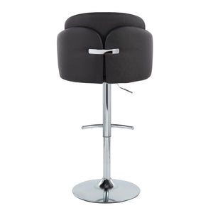 English Elm Fixed-height Swivel Counter Stools with Faux Leather Seats and Chrome Footrest Set of 2 Black B202S02176
