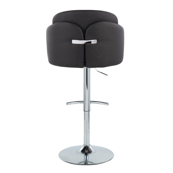 English Elm Fixed-height Swivel Counter Stools with Faux Leather Seats and Chrome Footrest Set of 2 Black B202S02176