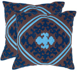 Safavieh Pete  Pillow X23 Chocolate/Indigo 22" x 22"