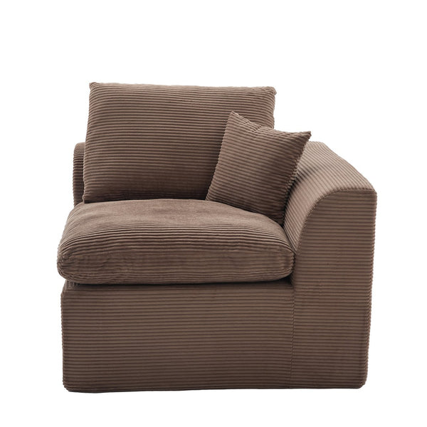 English Elm UNITED Cloud Couch Modular Sectional Sofa with Corduroy Cover, Ergonomic 2-Seater, No Assembly Needed Brown W1568P371124