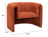 Viana Accent Chair Burnt Orange 110029 Zuo Modern