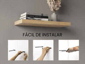English Elm Ecco 31.5" Floating Shelves Set of 2 – Macadamia Beige Matte Finish, Hidden Brackets, Sturdy Display Storage B200P361984