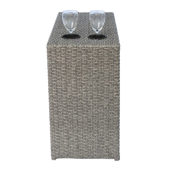 English Elm 4-Person Wicker Patio Seating Group With Fire Pit & Cushions – Fully Assembled For Year-Round Enjoyment B120S00256