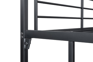 English Elm Contemporary Full Loft Bed With Twin Ladders, Durable Metal Frame, Stylish Black Finish For Space-Saving B2741S00304