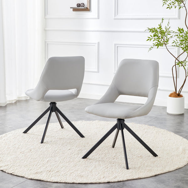 English Elm Dining Chairs Set Of 2 - Stylish Swivel Kitchen Chairs With High Back, Gold-Mesh Leather & Comfort W3493P347180