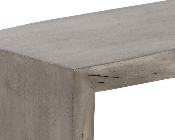 Sunpan Ridge Live Edge Bench - Captivating Solid Acacia Wood Design with Functional Bottom Shelf Storage Grey