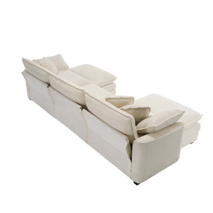 English Elm Oversized Modular Cushion Sofa: Luxurious U-Shaped Sectional With Custom Ottomans For Ultimate Comfort W714S00778-GIGA