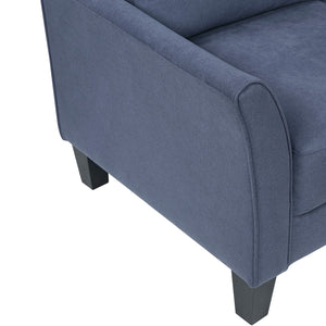 English Elm Modern Upholstered Sofa with Plush Cushions and Solid Wood Frame for Stylish Durable Comfort Blue 67.5 L x 26 W x 18 H B011P379439