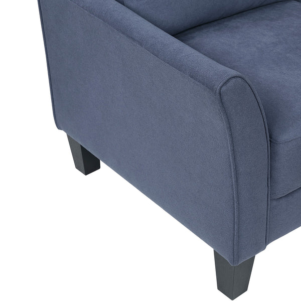 English Elm Modern Upholstered Sofa with Plush Cushions and Solid Wood Frame for Stylish Durable Comfort Blue 67.5 L x 26 W x 18 H B011P379439