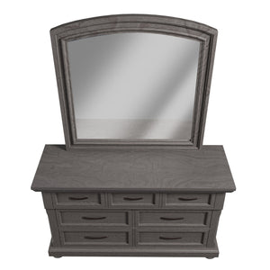 English Elm Modern Antique Gray Dresser with Ornate Handles and Round Legs for Bedroom Storage B011P448869