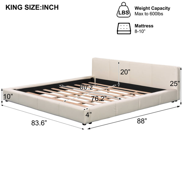 English Elm Christopher Knight Home® - [Stylish Beige Upholstered Bed] - Modern Elegance Meets Durability For Ultimate Bedroom Comfort! N769P241238K