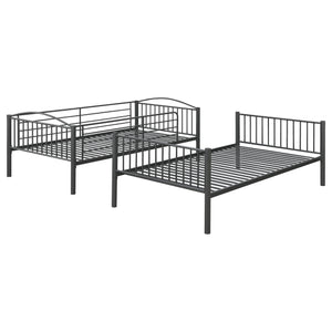 English Elm Anson Gunmetal Twin Over Twin Bunk Bed with Sturdy Steel Slats, Durable Metal Frame, Sleek Industrial Style B062P344917