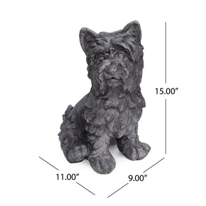 English Elm Christopher Knight Home® - CRICKET Terrier Cast Stone Garden Statue in Antique Gray Finish — Durable Outdoor Accent, 15"H 65285.00GRY
