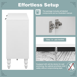 English Elm Vibe 47.2'' Modern Tv Stand - Stylish Media Console With Spacious Storage & Solid Wood Legs For Safety N724P233372K-GIGA