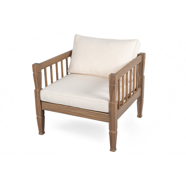 English Elm 4-piece Outdoor Acacia Wood Conversation Set with Deep Seating Cushions for Patio SD100002AAE