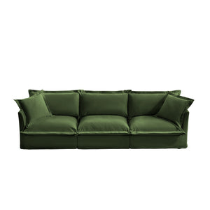 English Elm Slipcovered Modern 3-Seater Sofa - Plush Chenille Fabric Couch With Removable Covers & Big Pillows W3041S00051-GIGA