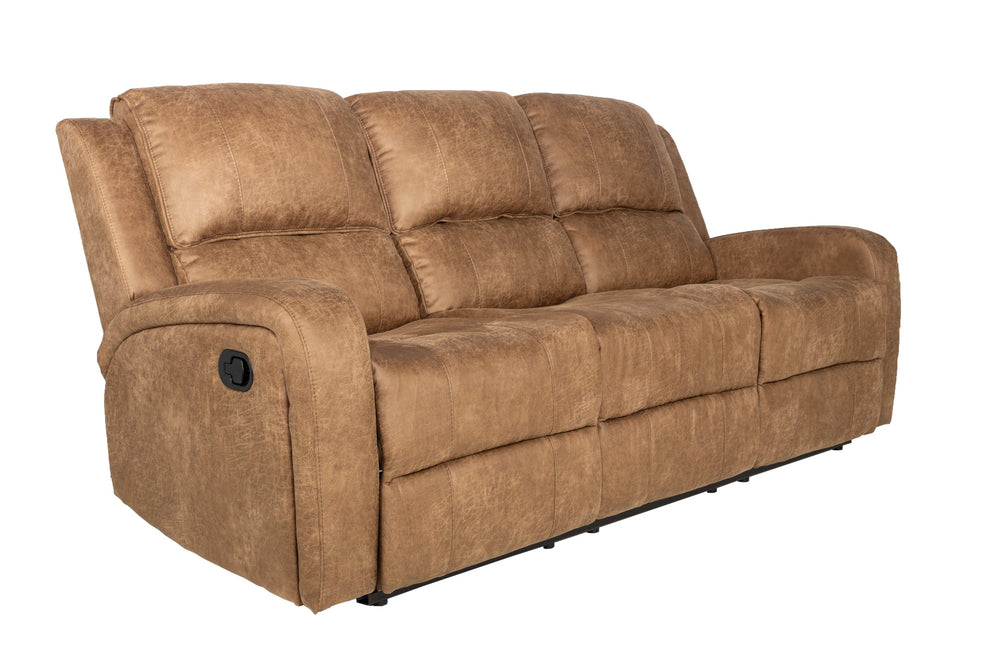 English Elm Recliner Loveseat Manual Motion Two-Seater with Horizontal & Vertical Tufting, Tight Square Arms, Side Handle Recline Comfort Chestnut 80 L x 30 W x 26 H B089P240530