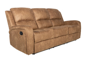 English Elm Recliner Loveseat Manual Motion Two-Seater with Horizontal & Vertical Tufting, Tight Square Arms, Side Handle Recline Comfort Chestnut 80 L x 30 W x 26 H B089P240530