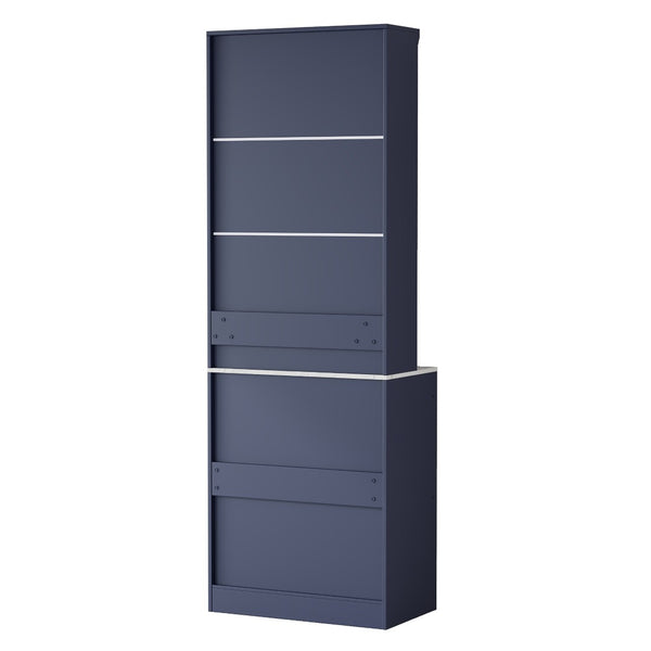 English Elm Topmax 83.7" Blue Kitchen Pantry With Faux Marble Top, 5 Drawers, Adjustable Shelf N717P221575C-GIGA