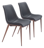 Magnus Dining Chair - Set of 2 Black & Walnut 109933 Zuo Modern