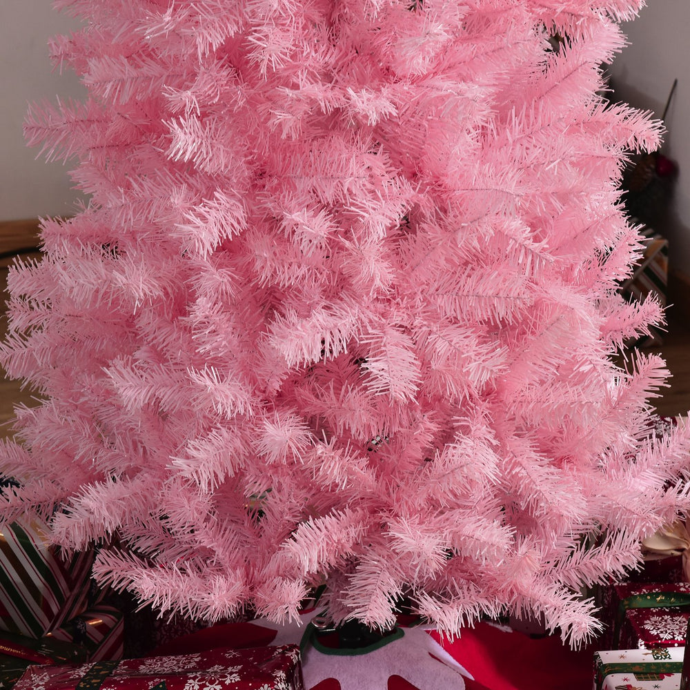 English Elm Homcom 7' Slim Pink Douglas Fir Tree With 818 Lifelike Branch Tips - Perfect For Small Spaces! W2225P229757