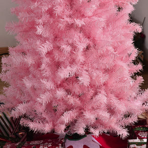 English Elm Homcom 7' Slim Pink Douglas Fir Tree With 818 Lifelike Branch Tips - Perfect For Small Spaces! W2225P229757