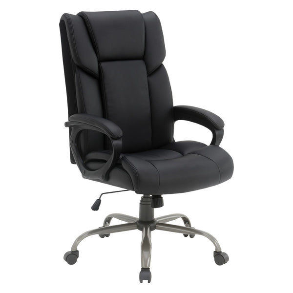 OSP Home Furnishings Execuative High Back Faux Leather Office Chair with Lumbar Support and Pneumatic Lift High-Back Black FL14570-U6