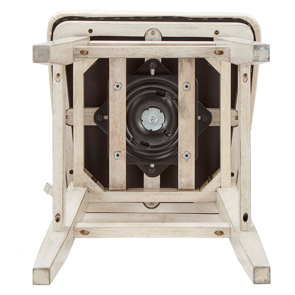 Homelegance By Top-Line Juliette Panel Back Counter Height Wood Swivel Chair White Rubberwood