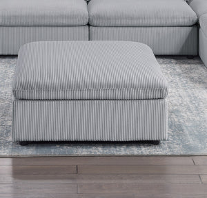 English Elm Contemporary Corduroy Ottoman 39"x39" Low-Leg Modular Pouf Dark Gray Soft Cushion for Living Room B011P234297