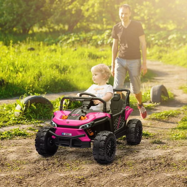 English Elm Qaba 12v Dual Motor Kids Ride on Utv Off Road Electric Car with Remote Control Pink W2225P249881
