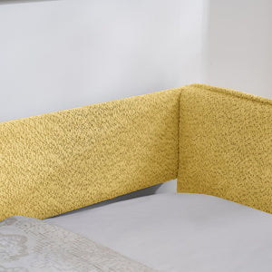 English Elm Daybed Boucle Upholstered Tufted Twin Trundle Sofa for Guest Bedroom Studio Lounge Yellow W1413S00174