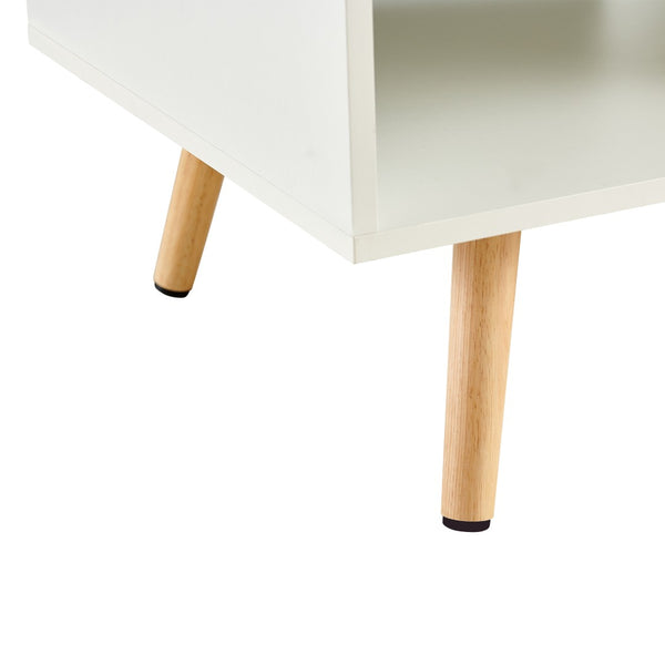 English Elm Rectangle Coffee Table With Sleek Solid Wood Legs, Modern Storage Drawer For Stylish Living Rooms W1265P230631-GIGA