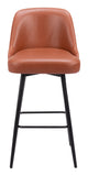 Keppel Swivel Barstool Brown 109974 Zuo Modern