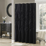 Madison Park Laurel Transitional Tufted Semi-Sheer Shower Curtain MP70-3272 Black