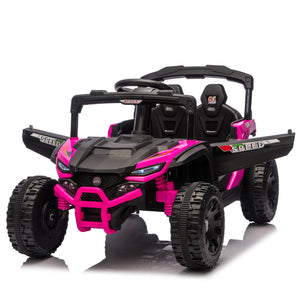 English Elm 24v Kids Utv Ride on with Dual 80w Motors Remote Control and Four Wheel Suspension Pink W1578P342131
