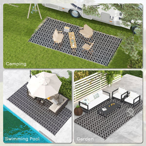 English Elm Outsunny Reversible Polypropylene Outdoor Rug Geometric Waterproof Mat for Camping Decks W2225P174552