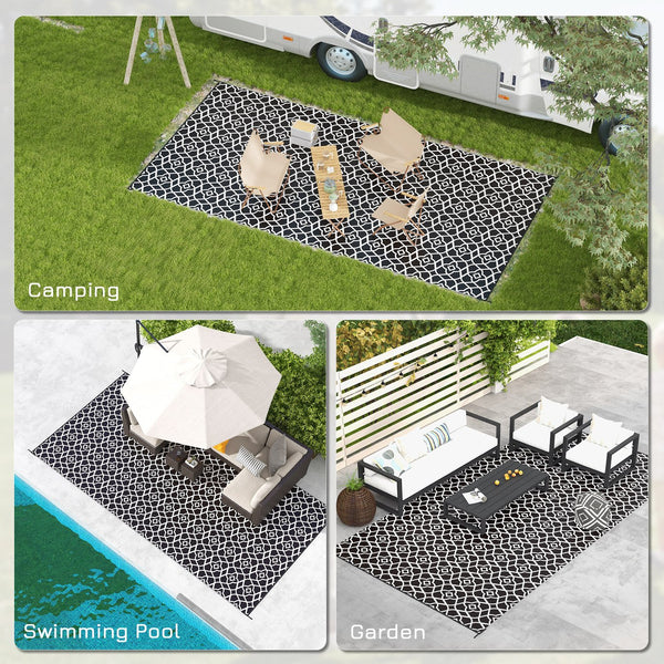 English Elm Outsunny Reversible Polypropylene Outdoor Rug Geometric Waterproof Mat for Camping Decks W2225P174552