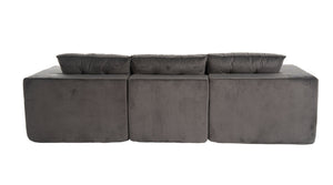 English Elm 101" Modular Cloud Sectional Corduroy Upholstered Sofa Reversible Chaise Living Room Gray W1170S00056