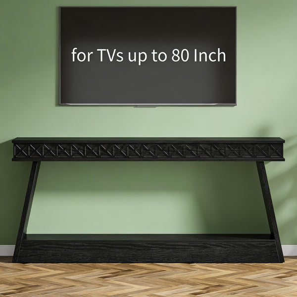 English Elm Hall Console Table Industrial Rustic Two Tier Wood Tone Metal Frame Entryway Sofa T3971P452900
