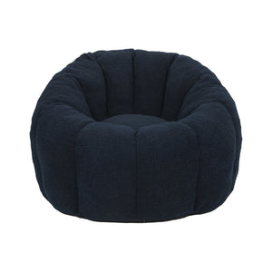 English Elm Bean Bag Lounge Chair Faux Fur Memory Foam Armrests Ergonomic Seat for Adults Dark Blue W2200P239863