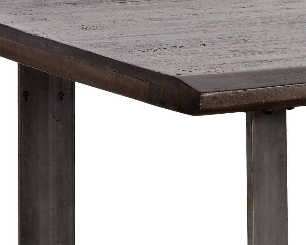 Sunpan Marley Coffee Table – Rustic Acacia Wood and Antique Gunmetal Steel Base for Stylish Living Spaces Rectangular