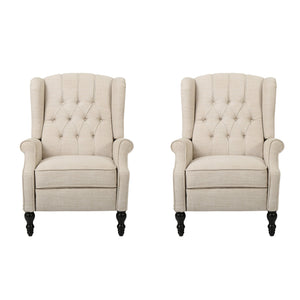 English Elm Christopher Knight Home® - Light Beige Tufted Recliner Chair with Diamond Tufting, Padded Seat & Birch Legs for Modern Comfort 56992.00BEI