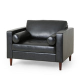 Christopher Knight Home® - Noble House - Malinta Contemporary Tufted Club Chair, Midnight Black and Espresso