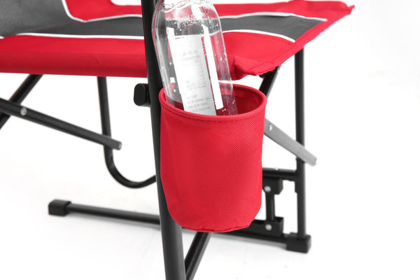 English Elm Outdoor Freestyle Rocker Camping Chair with Spring-Action Shock Absorbers, Eazy-Fold Setup, Mesh Backrest and Cup Holder for Comfort and Durability Red W640P224433