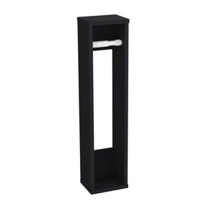 English Elm Bali Slim 28" Toilet Paper Organizer with Six-Roll Compartments and Top Shelf for Small Baths Black 29.2 L x 7.1 W x 3.2 H B070P234351