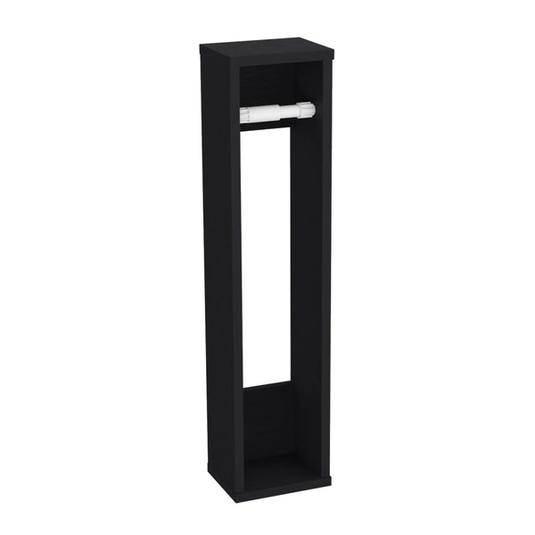 English Elm Bali Slim 28" Toilet Paper Organizer with Six-Roll Compartments and Top Shelf for Small Baths Black 29.2 L x 7.1 W x 3.2 H B070P234351